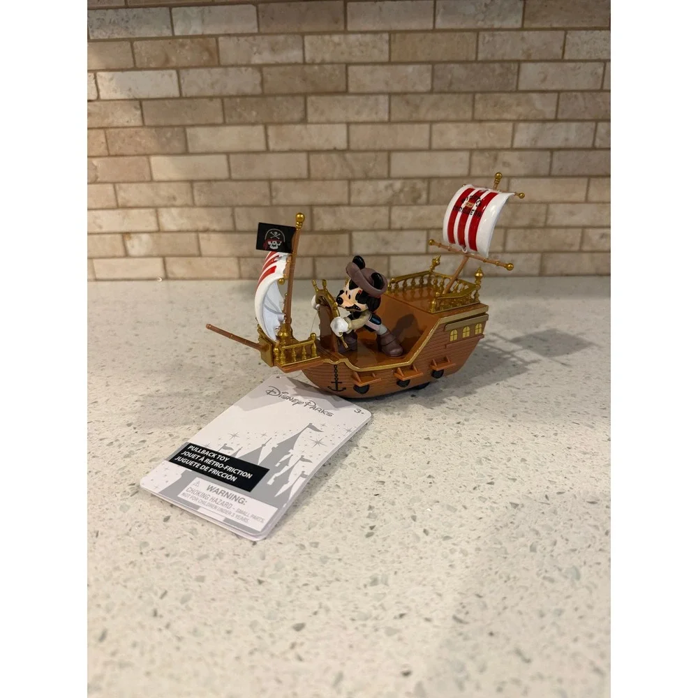 Disney Parks Pirates Mickey Mouse Pullback Pirate Ship Toy NWT